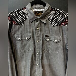 Howler Brothers Gray and Black Patterned Shirt
